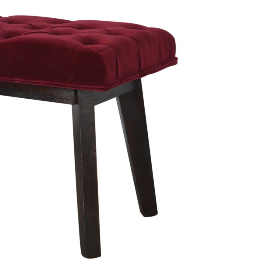 in1420 wine red velvet hallway bench