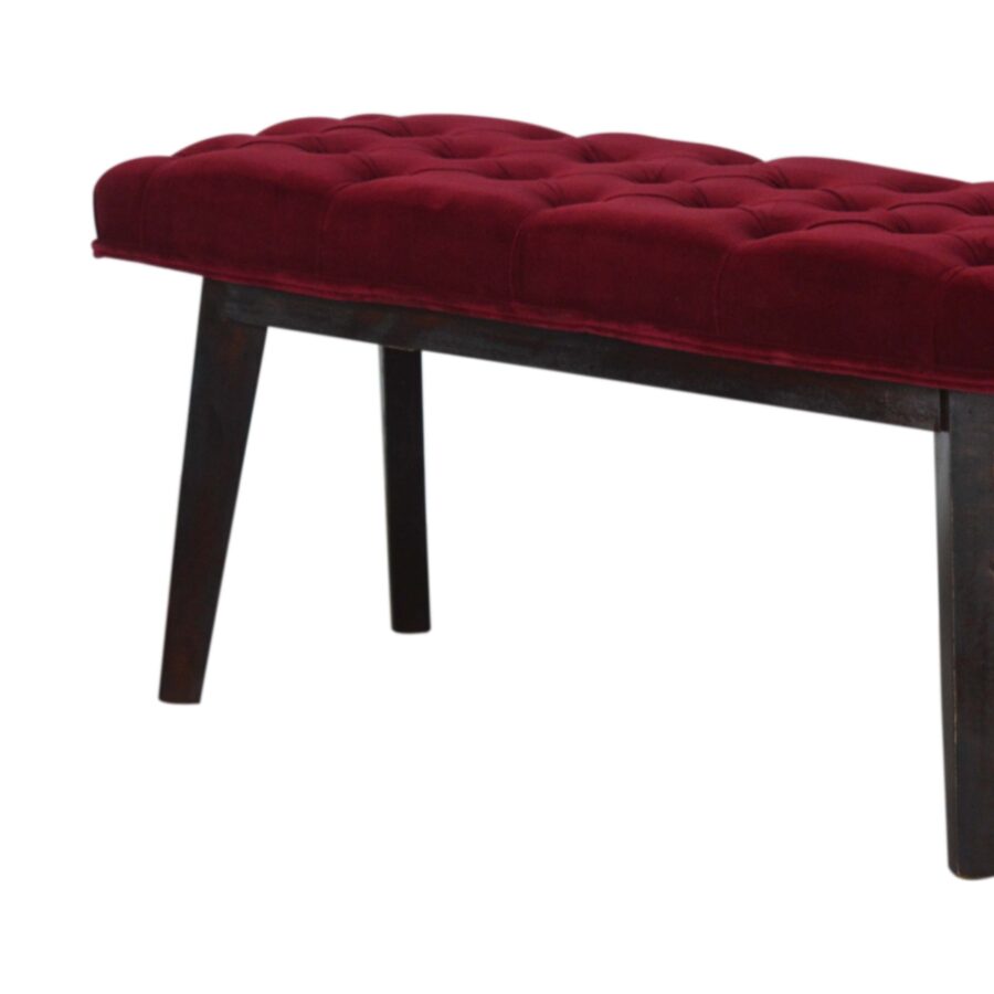 in1420 wine red velvet hallway bench