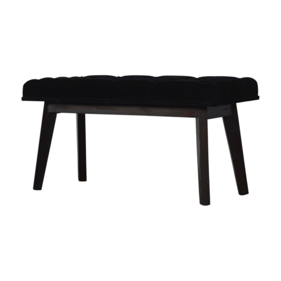in1422 black velvet hallway bench