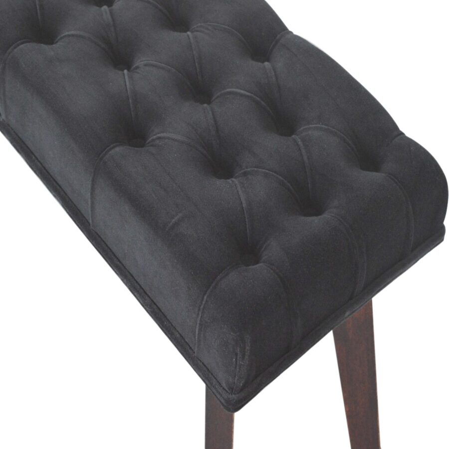 in1422 black velvet hallway bench