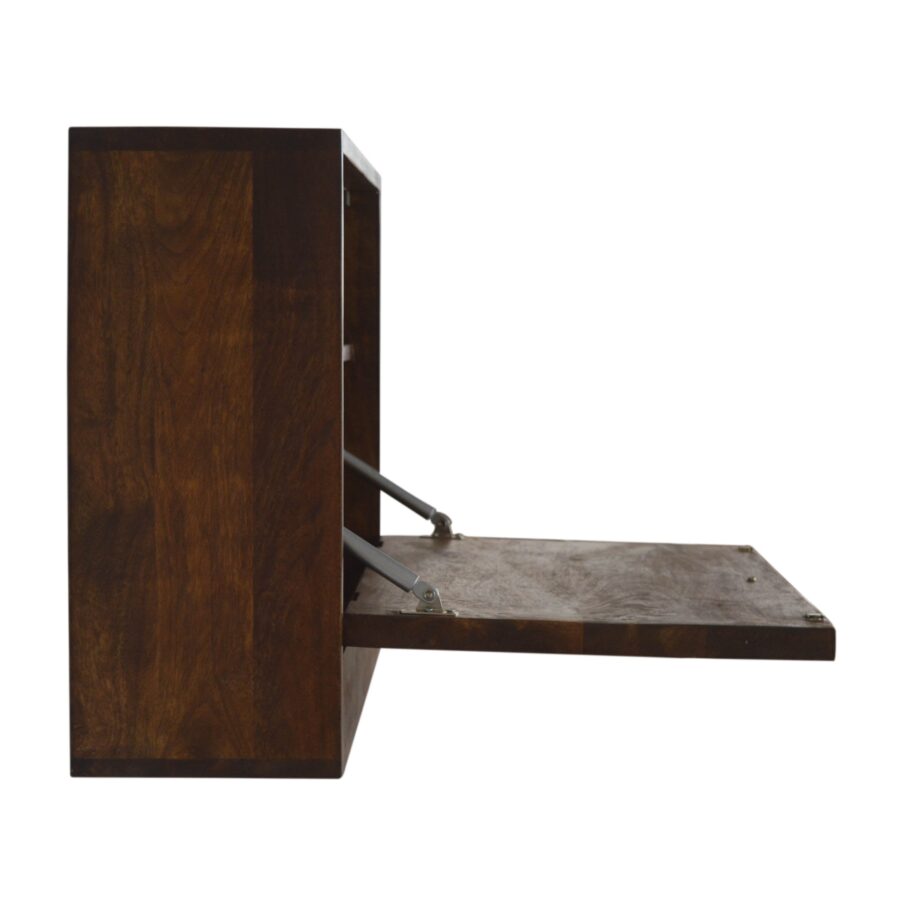Opuszczane biurko z geometryczną mosiężną wkładką in1441