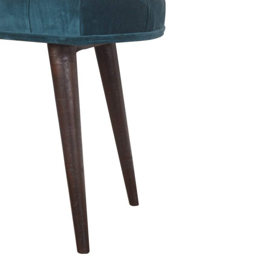 in1443 teal cotton velvet deep button bench