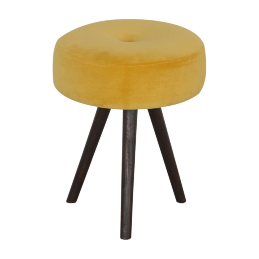 in1451 mustard velvet tripod footstool