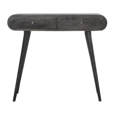 in1459 ash black curved edge console table