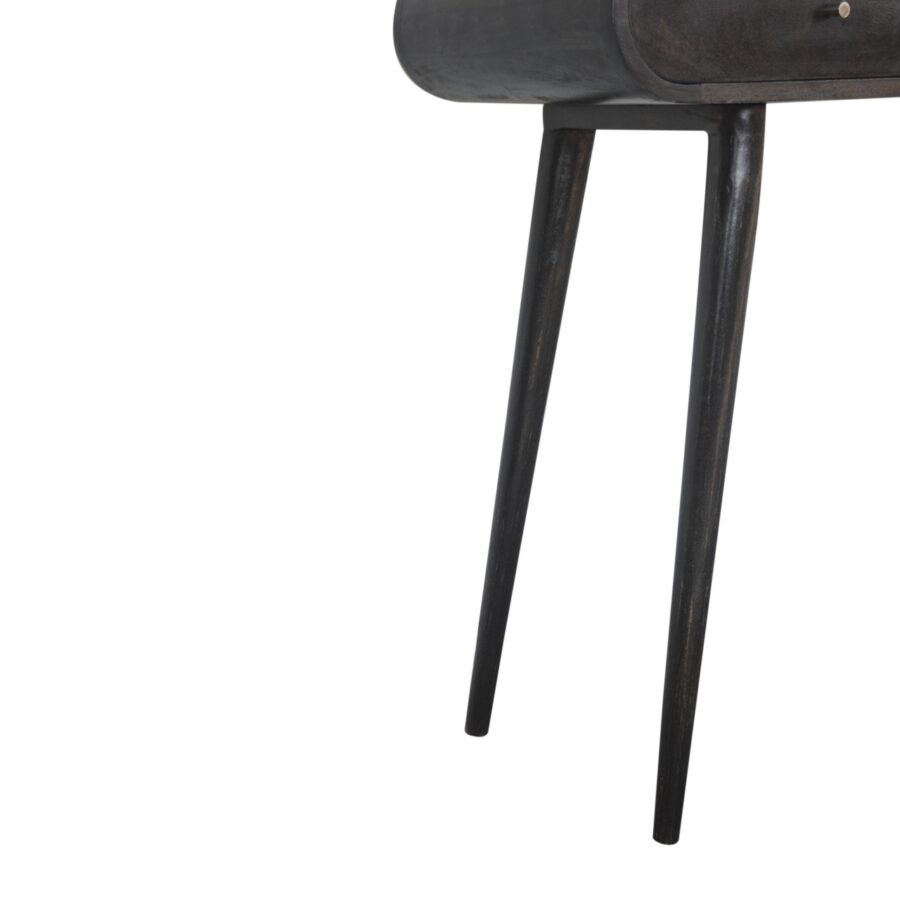in1459 ash black curved edge console table