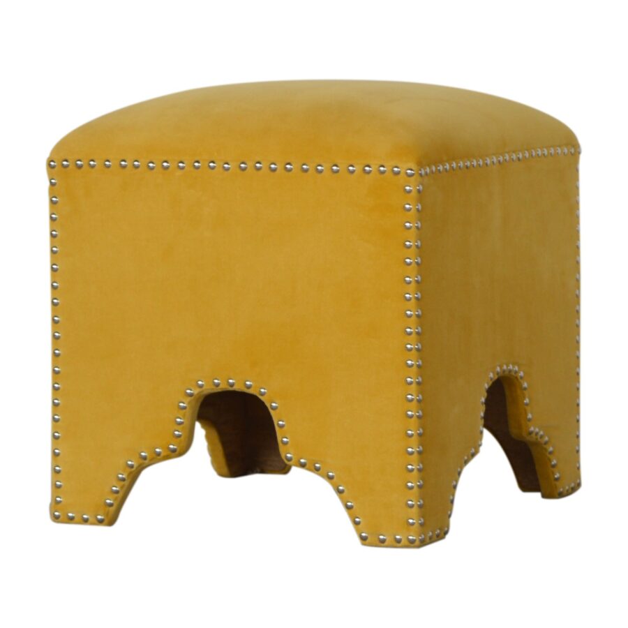 in1468 mustard studded footstool