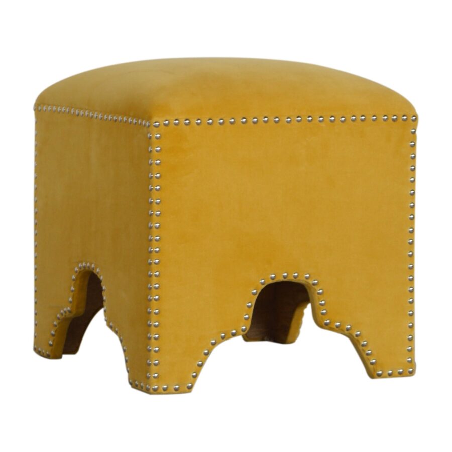 in1468 mustard studded footstool