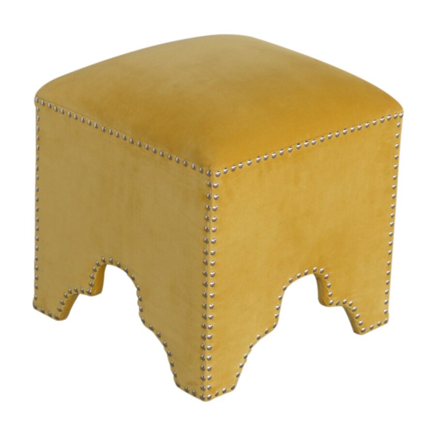 in1468 mustard studded footstool