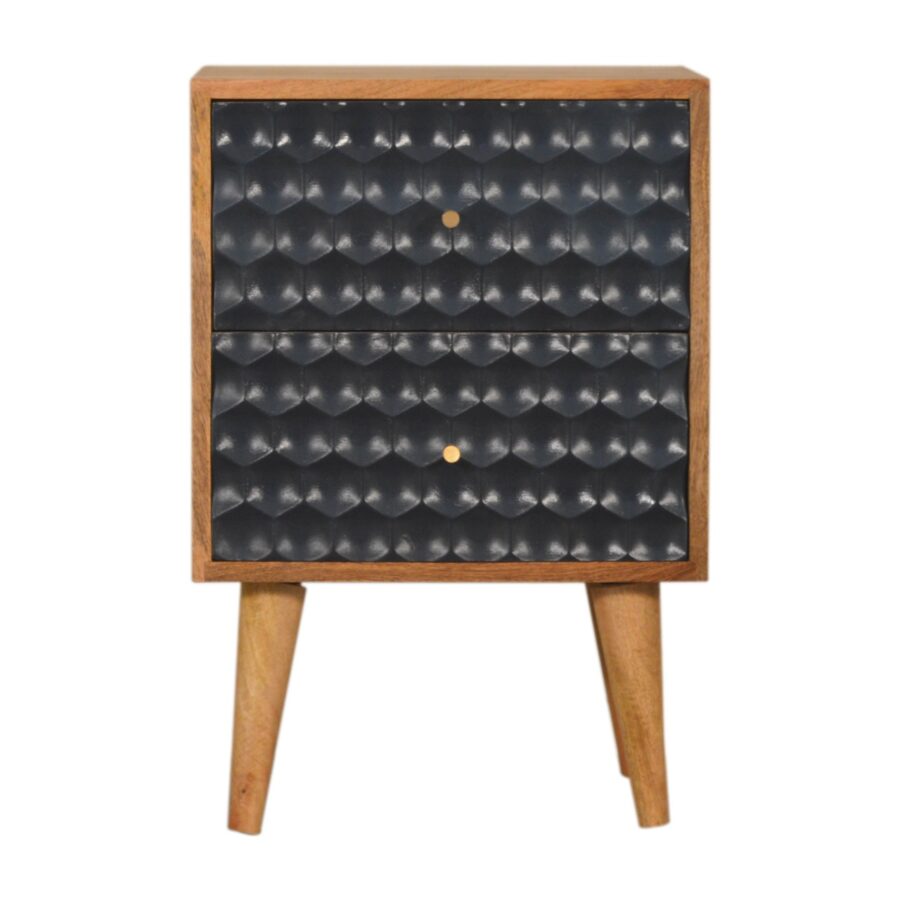 in1484 navy blue honeycomb bedside