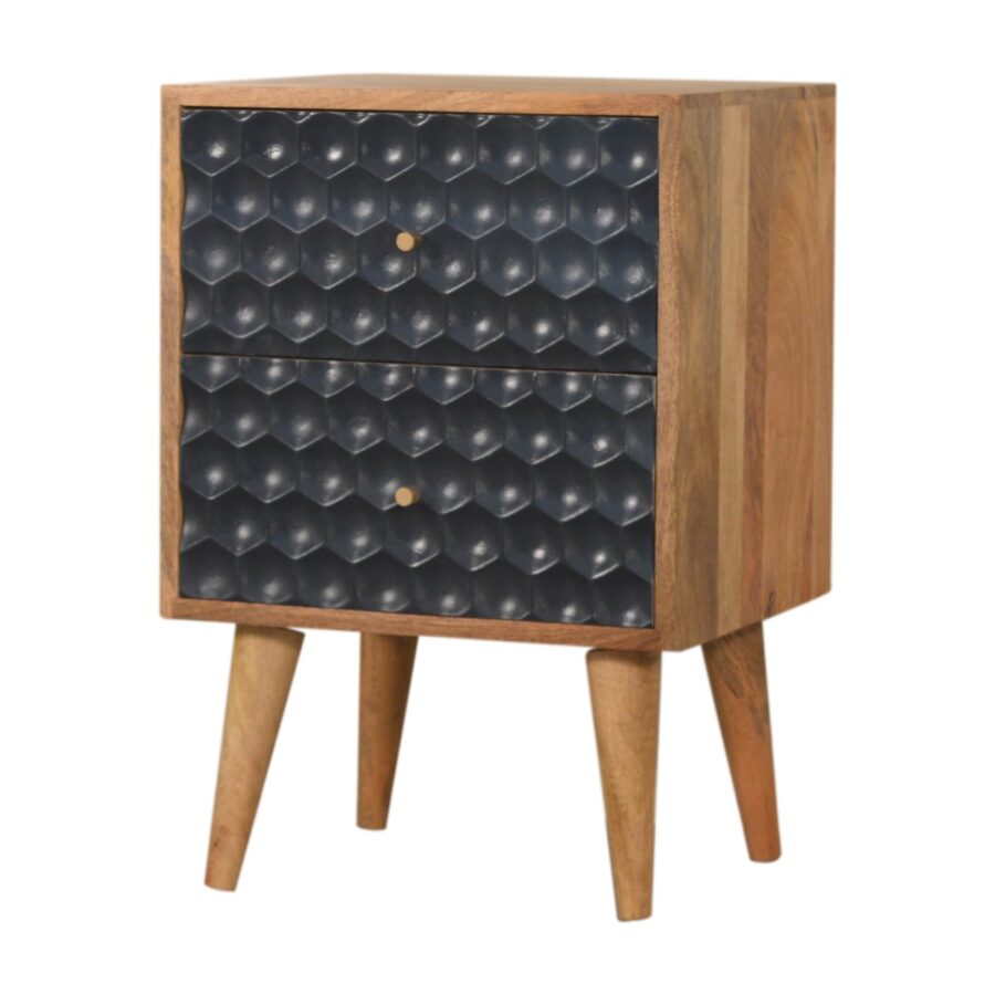 in1484 navy blue honeycomb bedside