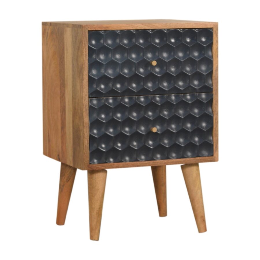 in1484 navy blue honeycomb bedside