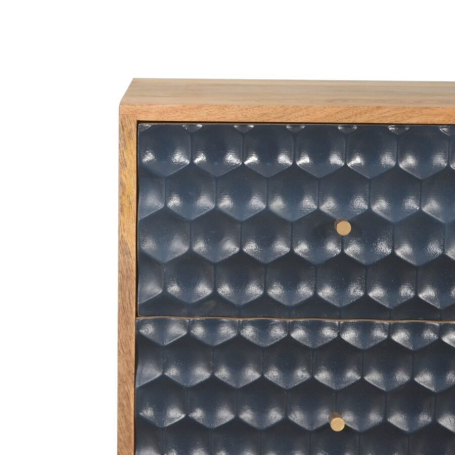 in1484 navy blue honeycomb bedside