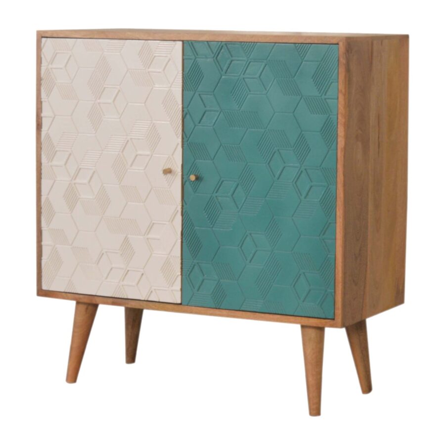 in1523 acadia teal and white cabinet
