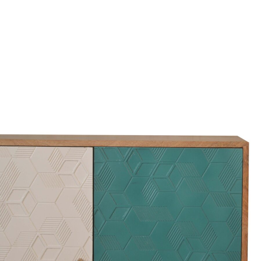 in1523 acadia teal and white cabinet