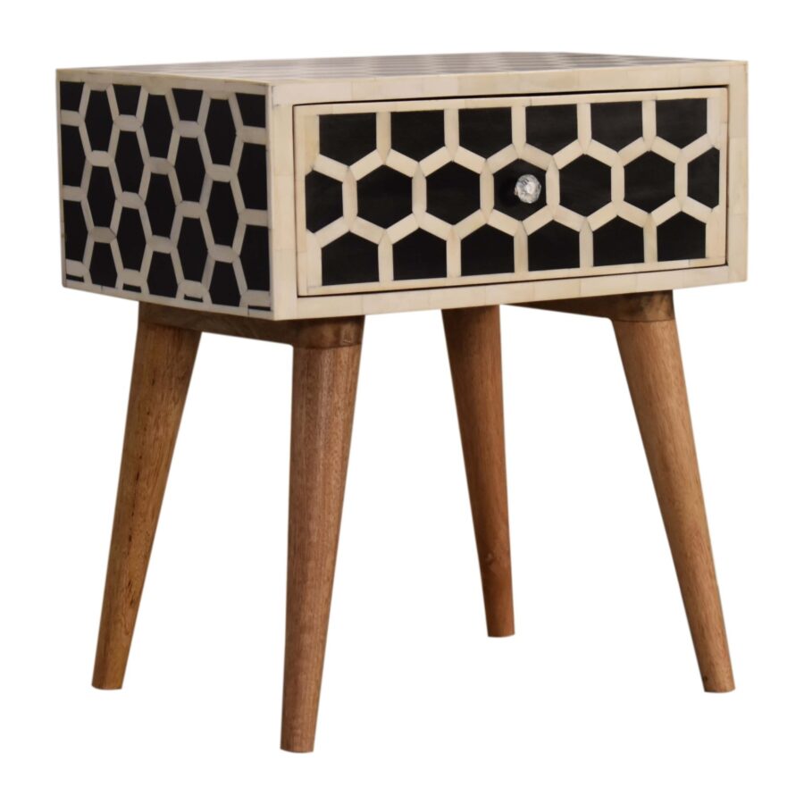 in1563 honeycomb bone inlay bedside