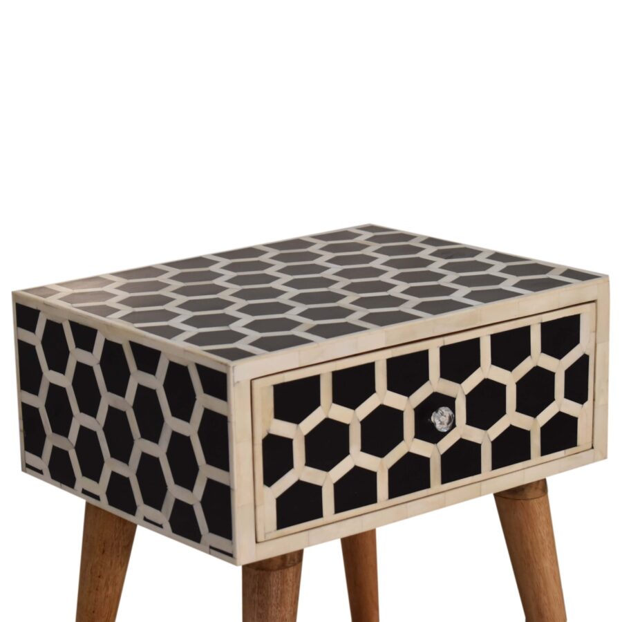 in1563 honeycomb bone inlay bedside