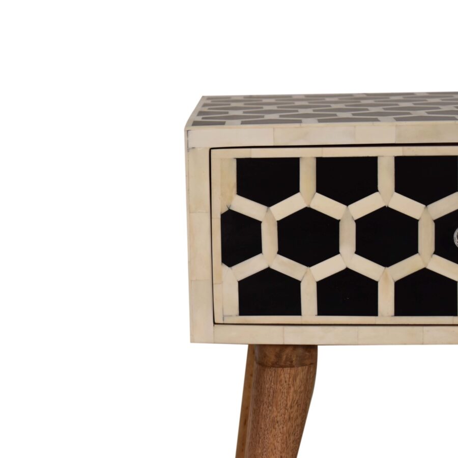 in1563 honeycomb bone inlay bedside