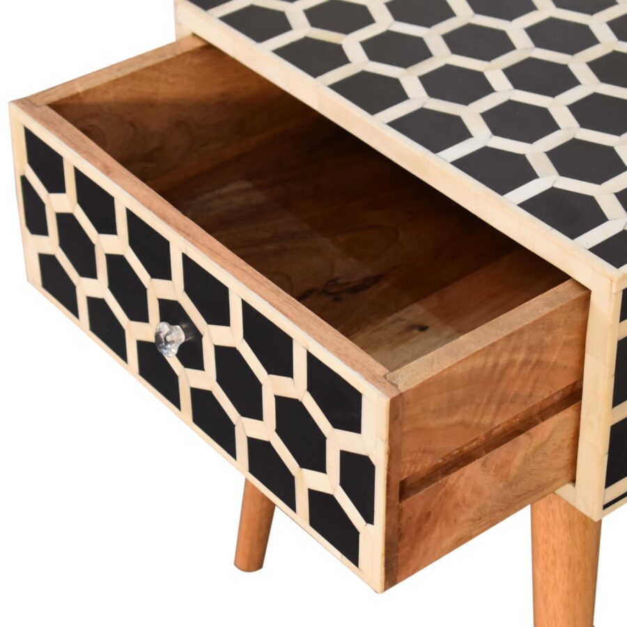 in1563 honeycomb bone inlay bedside