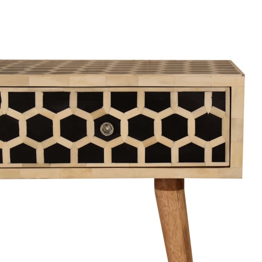 in1565 honeycomb bone inlay console table