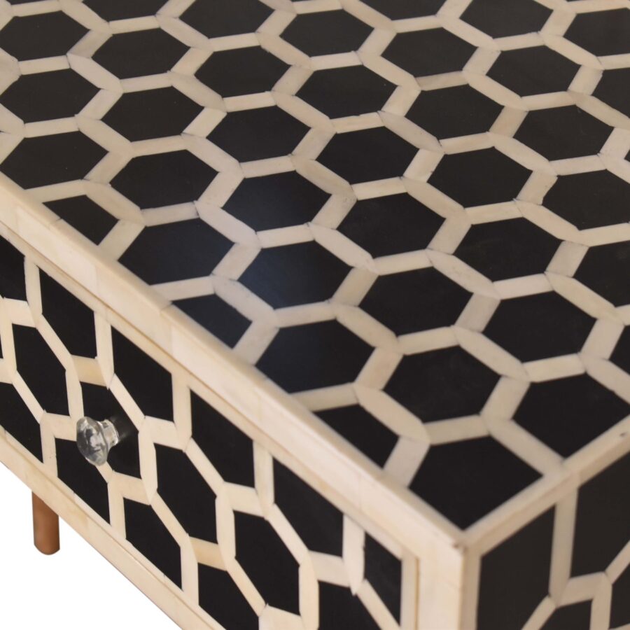 in1565 honeycomb bone inlay console table