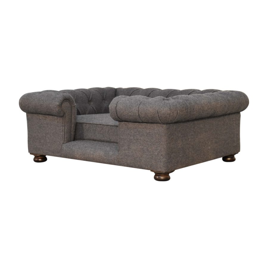 Battleship Tweed Button Pet Bed - Image 9