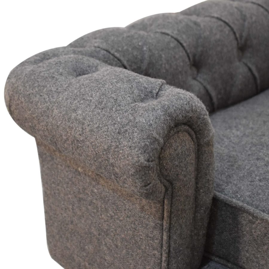 Battleship Tweed Button Pet Bed - Image 7