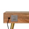 in1665 sleek cement brass inlay writing desk with cable access