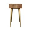in1665 sleek cement brass inlay writing desk with cable access