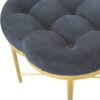 in1670 clover black velvet footstool
