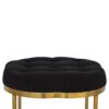 in1670 clover black velvet footstool