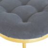 in1670 clover black velvet footstool