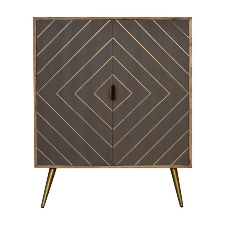 in1690 sleek cement brass inlay cabinet
