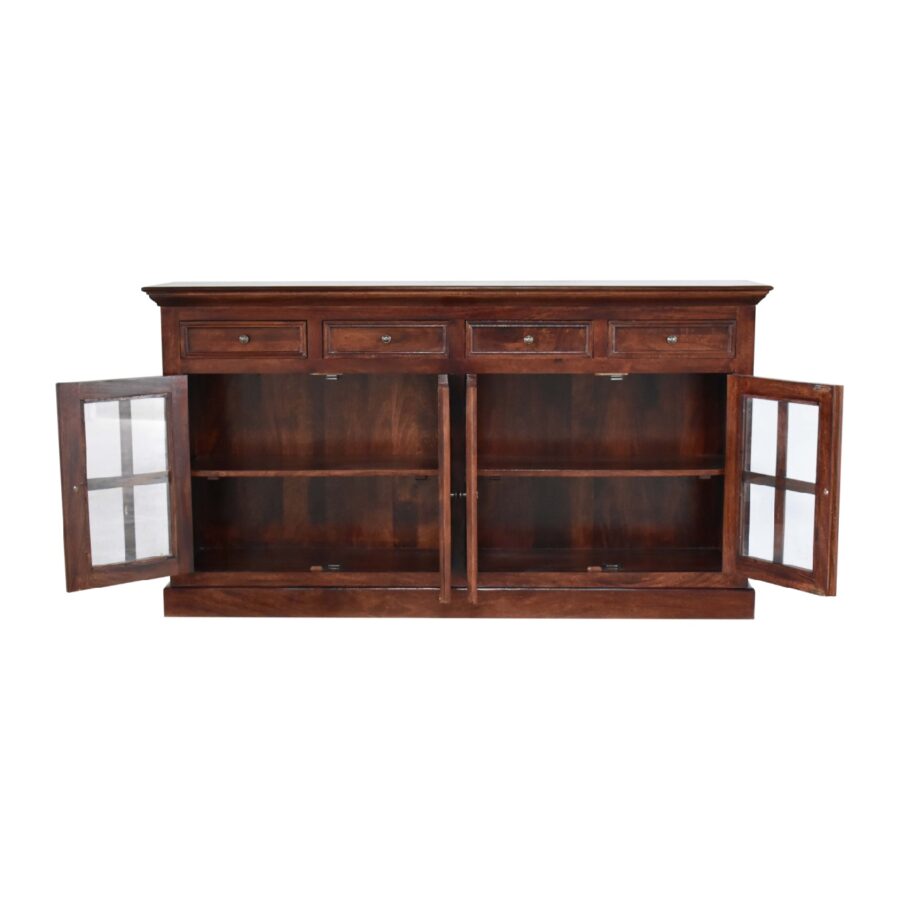 in2110 large cherry sideboard with 4 glazed doors