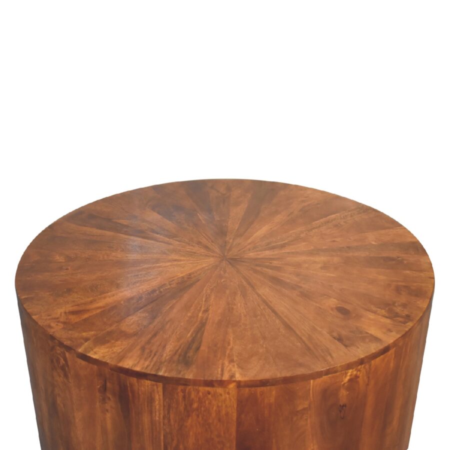 in2111 tavolino rotondo in legno di castagno