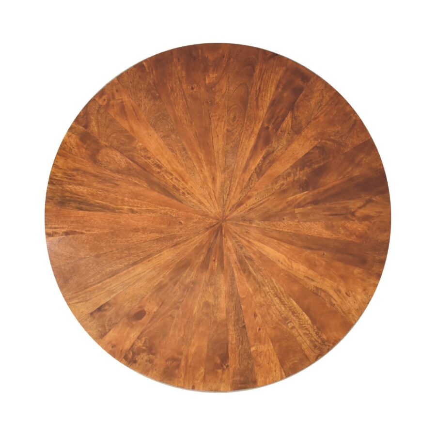 in2111 chestnut round wooden coffee table