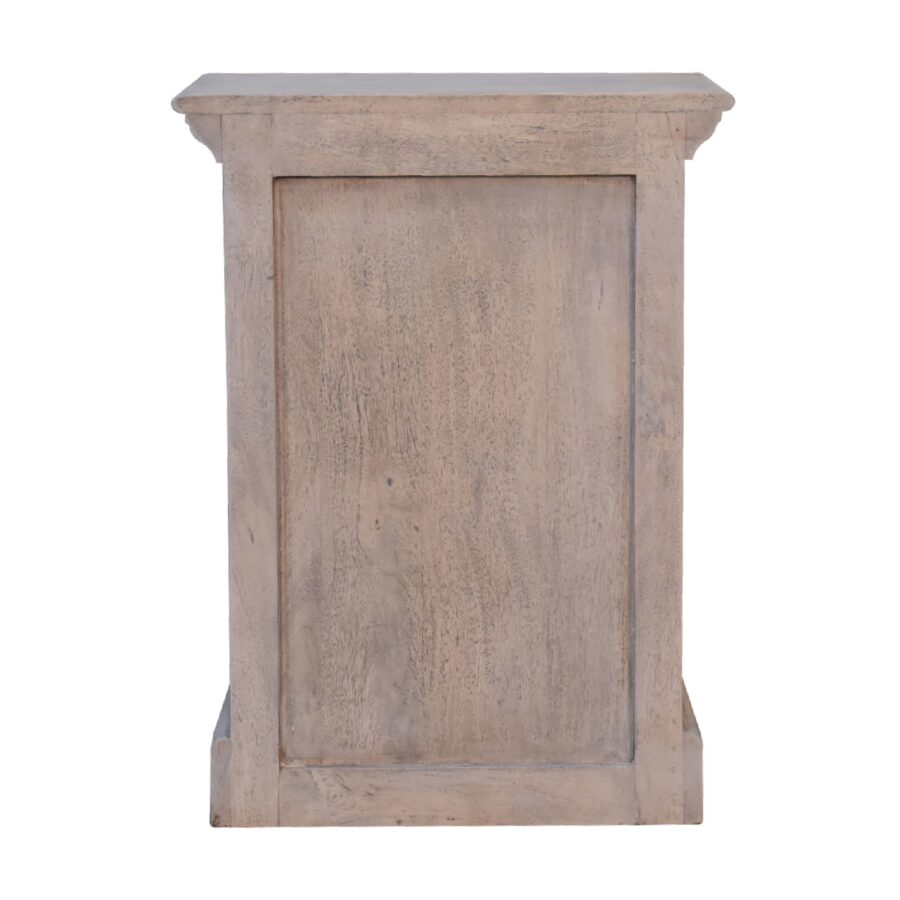 in2112 stone finish bedside with glazed door