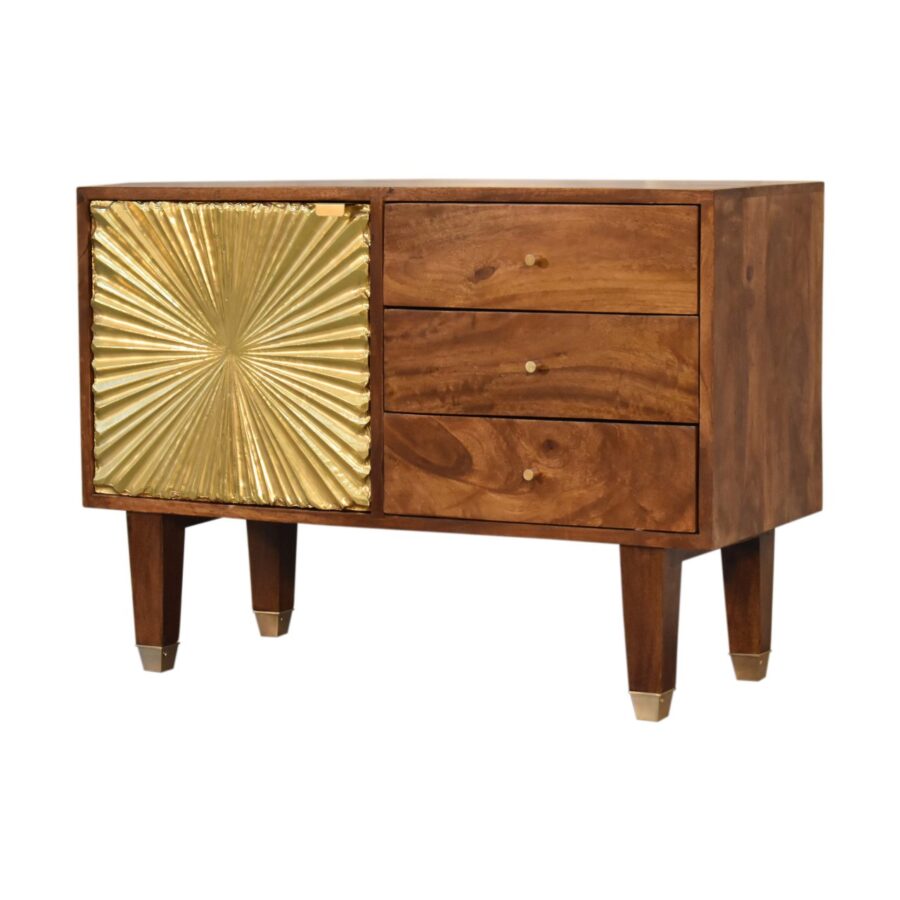 in2127 manila gold sideboard with tapered legs