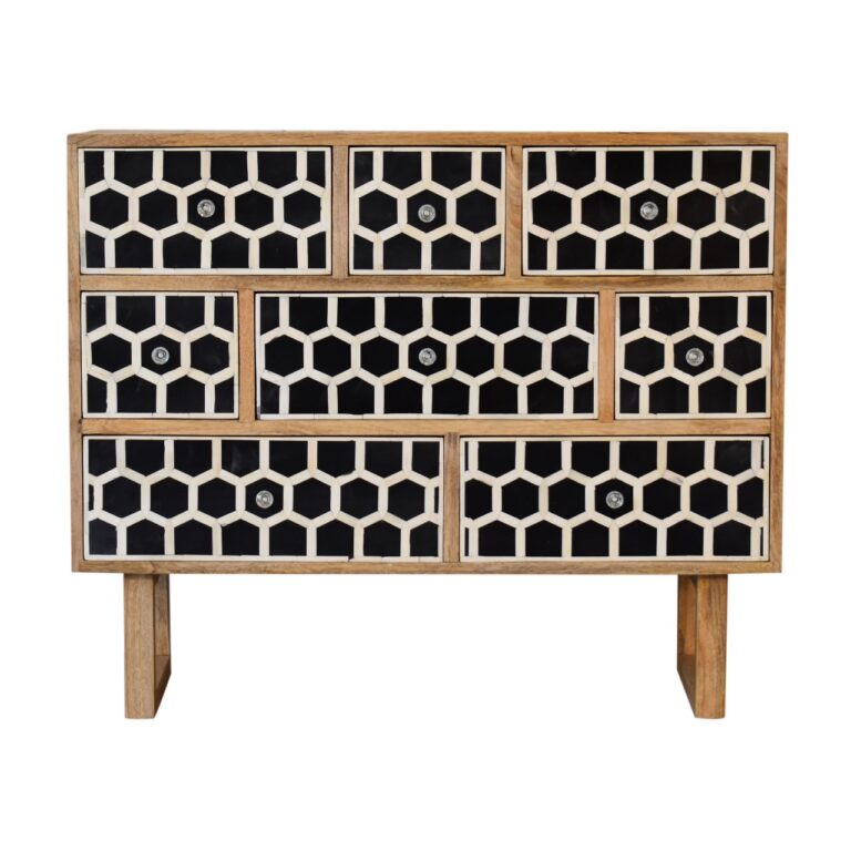 in2132 u shape bone inlay chest