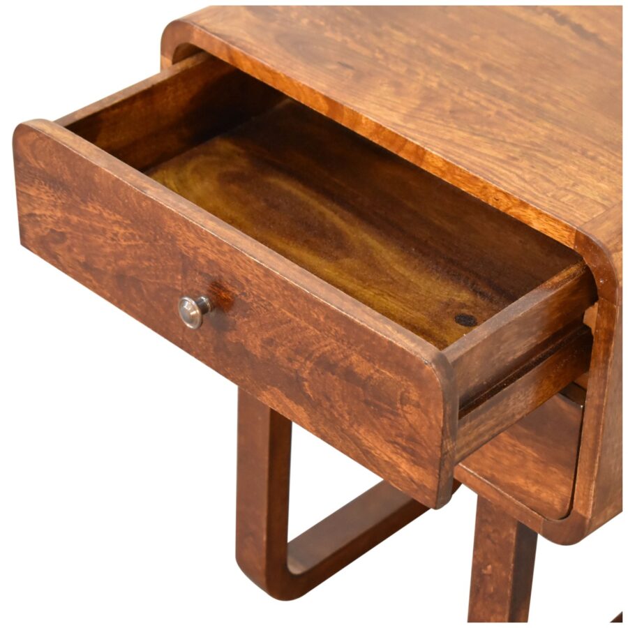 in2136 u curved chestnut bedside