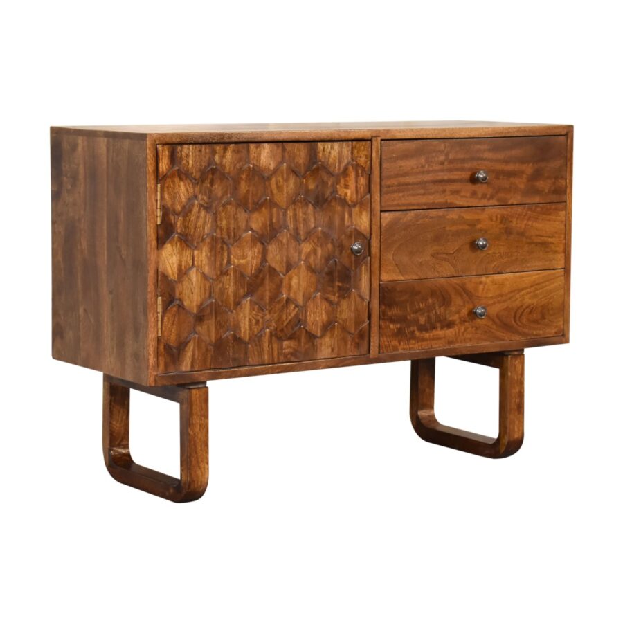 in2138 u chestnut pineapple carved sideboard