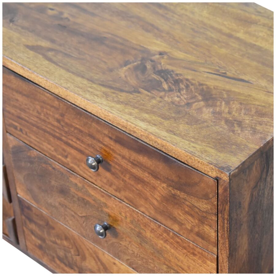 in2138 u chestnut pineapple carved sideboard