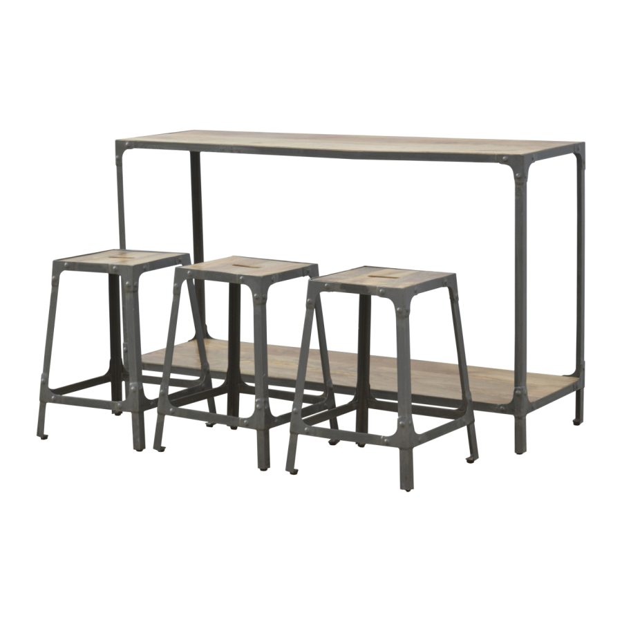 Hallway Console with 3 Stools - Image 4