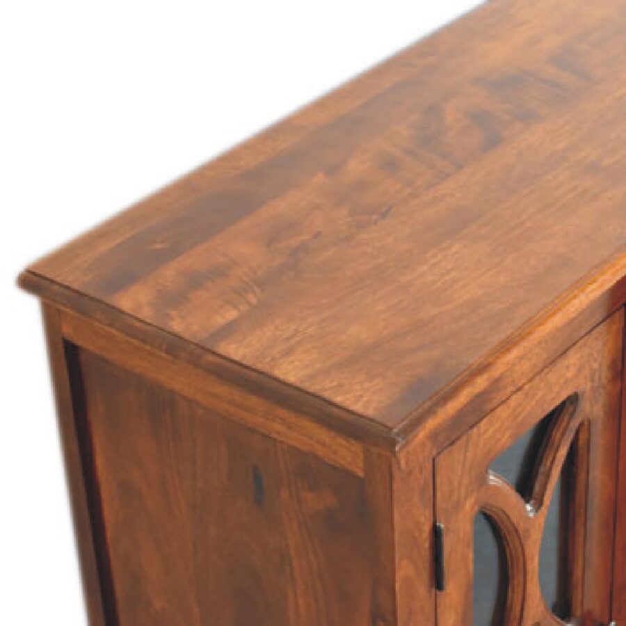 in3366 chestnut sideboard hand carved glazed doors