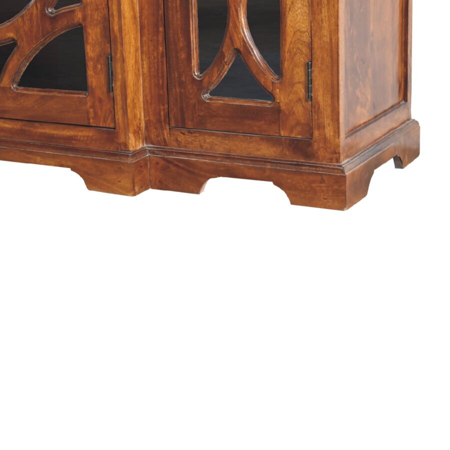 in3366 chestnut sideboard hand carved glazed doors