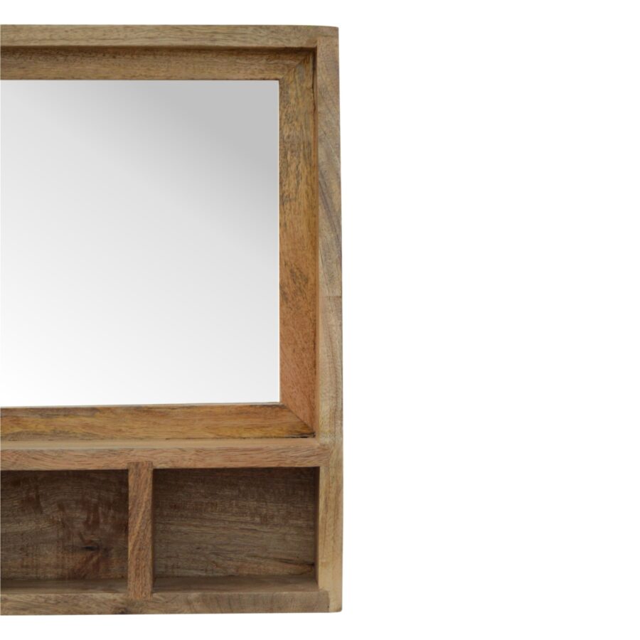 in341 solid wood 5 slot wall mounted unit with mirror