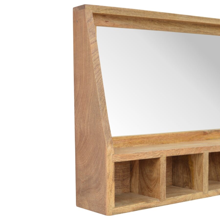 in341 solid wood 5 slot wall mounted unit with mirror