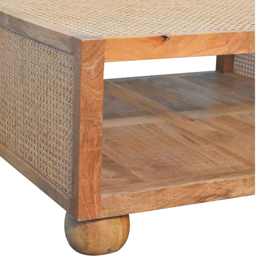 in3464 grande table basse en rotin