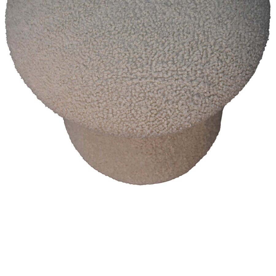 in3479 cream boucle mushroom footstool