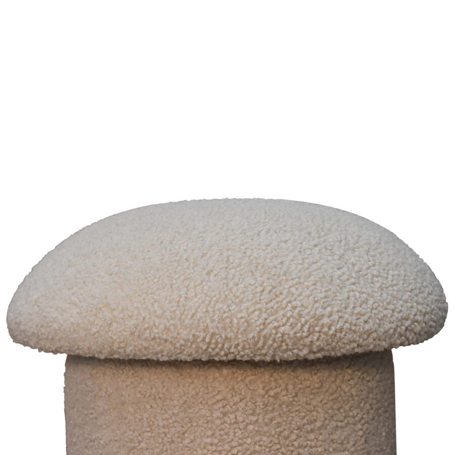 in3479 cream boucle mushroom footstool