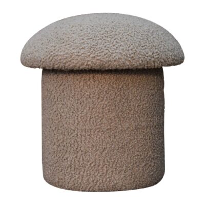 in3480 mud boucle mushroom footstool